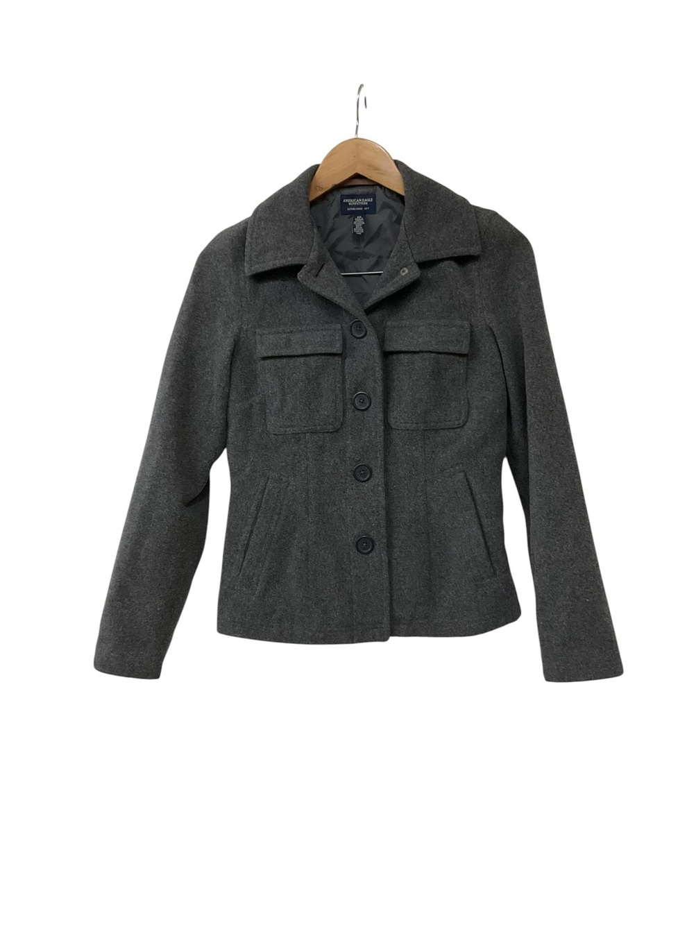 Y2K American Eagle Outfitters Wool Grey Jacket Coat XS